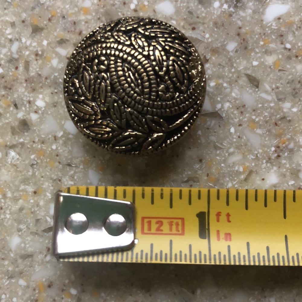 Collection of 12 Vintage Decorative Accent Gold Tone Metal Button Covers - Picture 5 of 13